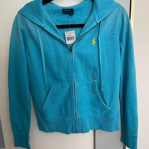 Brand New Women's Ralph Lauren Zip Up Hoodie (Turquoise)